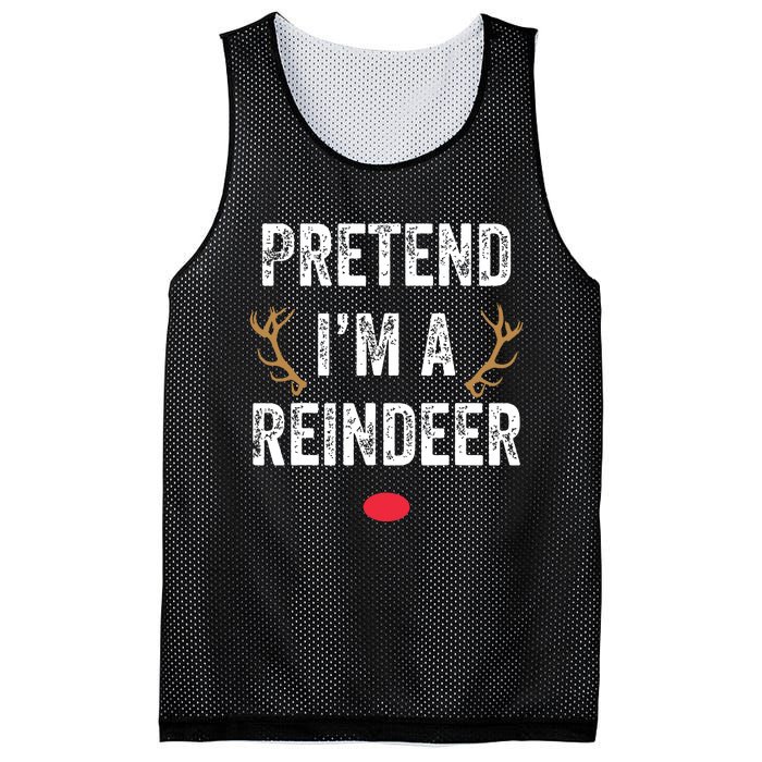 Pretend Im A Reindeer Funny Lazy Christmas Costume Mesh Reversible Basketball Jersey Tank