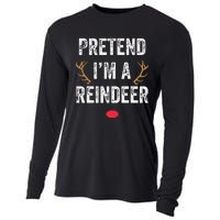 Pretend Im A Reindeer Funny Lazy Christmas Costume Cooling Performance Long Sleeve Crew