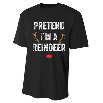 Pretend Im A Reindeer Funny Lazy Christmas Costume Performance Sprint T-Shirt