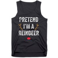 Pretend Im A Reindeer Funny Lazy Christmas Costume Tank Top