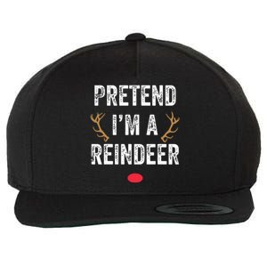 Pretend Im A Reindeer Funny Lazy Christmas Costume Wool Snapback Cap