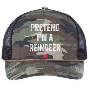 Pretend Im A Reindeer Funny Lazy Christmas Costume Retro Rope Trucker Hat Cap