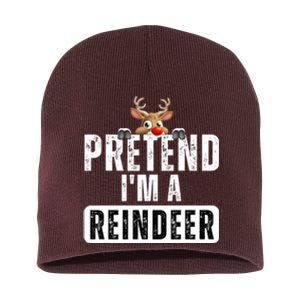 Pretend Im A Reindeer Easy Christmas Costume Short Acrylic Beanie