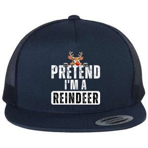 Pretend Im A Reindeer Easy Christmas Costume Flat Bill Trucker Hat