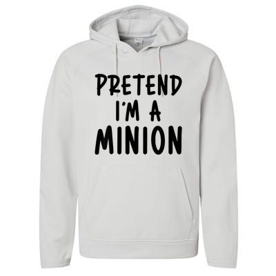 Pretend IM A Minion Costume Party Funny Halloween Minion Performance Fleece Hoodie