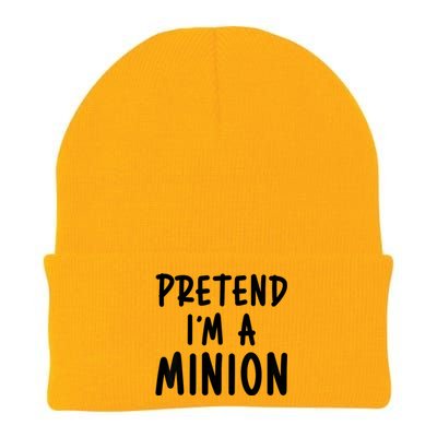 Pretend IM A Minion Costume Party Funny Halloween Minion Knit Cap Winter Beanie