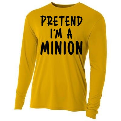 Pretend IM A Minion Costume Party Funny Halloween Minion Cooling Performance Long Sleeve Crew