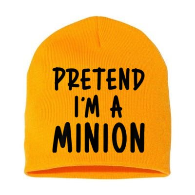 Pretend IM A Minion Costume Party Funny Halloween Minion Short Acrylic Beanie