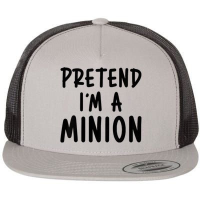 Pretend IM A Minion Costume Party Funny Halloween Minion Flat Bill Trucker Hat