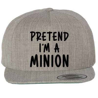 Pretend IM A Minion Costume Party Funny Halloween Minion Wool Snapback Cap