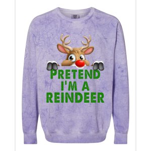 pretend im a reindeer Easy Christmas Costume  Colorblast Crewneck Sweatshirt