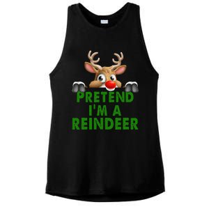 pretend im a reindeer Easy Christmas Costume  Ladies PosiCharge Tri-Blend Wicking Tank