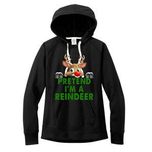 pretend im a reindeer Easy Christmas Costume  Women's Fleece Hoodie