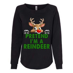 pretend im a reindeer Easy Christmas Costume  Womens California Wash Sweatshirt