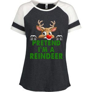 pretend im a reindeer Easy Christmas Costume  Enza Ladies Jersey Colorblock Tee