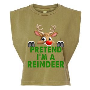 pretend im a reindeer Easy Christmas Costume  Garment-Dyed Women's Muscle Tee