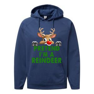 pretend im a reindeer Easy Christmas Costume  Performance Fleece Hoodie