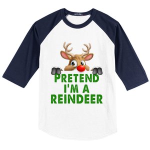 pretend im a reindeer Easy Christmas Costume  Baseball Sleeve Shirt