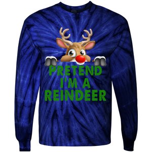 pretend im a reindeer Easy Christmas Costume  Tie-Dye Long Sleeve Shirt