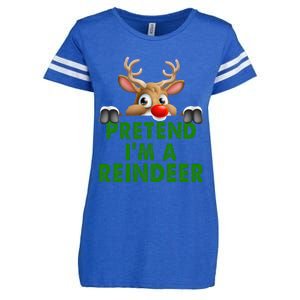 pretend im a reindeer Easy Christmas Costume  Enza Ladies Jersey Football T-Shirt