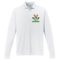 pretend im a reindeer Easy Christmas Costume  Performance Long Sleeve Polo