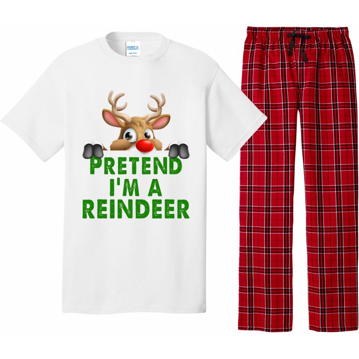 pretend im a reindeer Easy Christmas Costume  Pajama Set