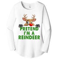 pretend im a reindeer Easy Christmas Costume  Women's Perfect Tri Tunic Long Sleeve Shirt