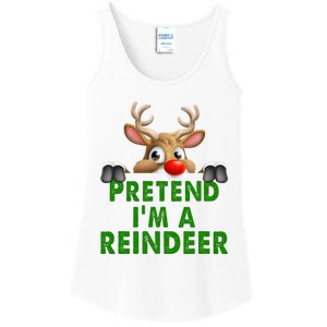 pretend im a reindeer Easy Christmas Costume  Ladies Essential Tank