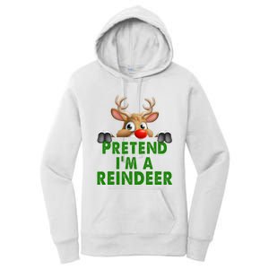 pretend im a reindeer Easy Christmas Costume  Women's Pullover Hoodie