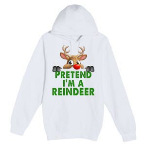 pretend im a reindeer Easy Christmas Costume  Premium Pullover Hoodie