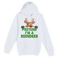 pretend im a reindeer Easy Christmas Costume  Premium Pullover Hoodie