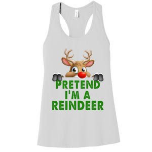 pretend im a reindeer Easy Christmas Costume  Women's Racerback Tank