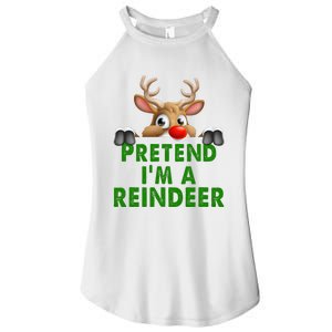 pretend im a reindeer Easy Christmas Costume  Women's Perfect Tri Rocker Tank