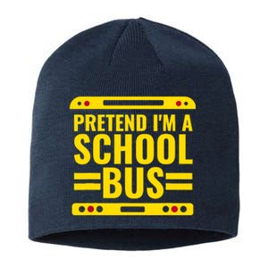 Pretend Im A School Bus Funny Lazy Halloween Costume Sustainable Beanie