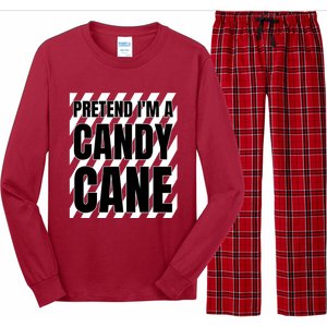 Pretend Im A Candy Cane Adult Women Costume Long Sleeve Pajama Set