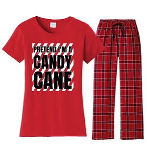 Pretend Im A Candy Cane Adult Women Costume Women's Flannel Pajama Set