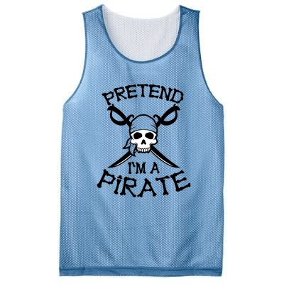 Pretend I'm A Pirate Funny Cartoon Halloween Mesh Reversible Basketball Jersey Tank