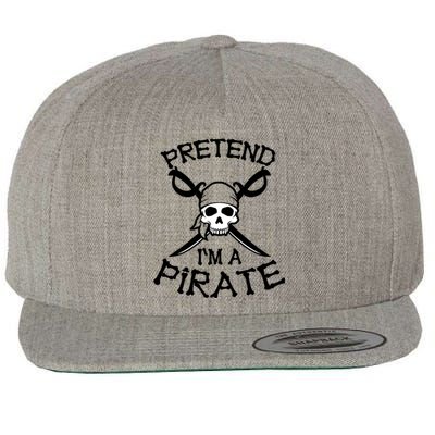 Pretend I'm A Pirate Funny Cartoon Halloween Wool Snapback Cap