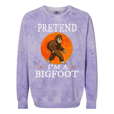 Pretend Im A Bigfoot Funny Cartoon Halloween Costume Colorblast Crewneck Sweatshirt