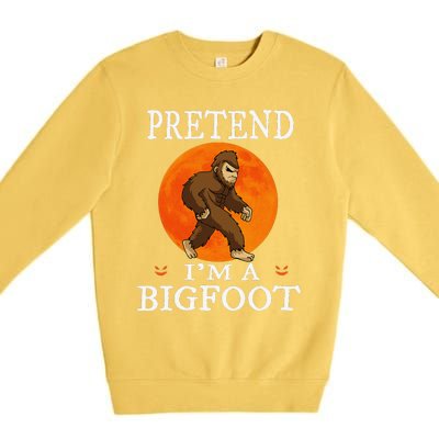 Pretend Im A Bigfoot Funny Cartoon Halloween Costume Premium Crewneck Sweatshirt