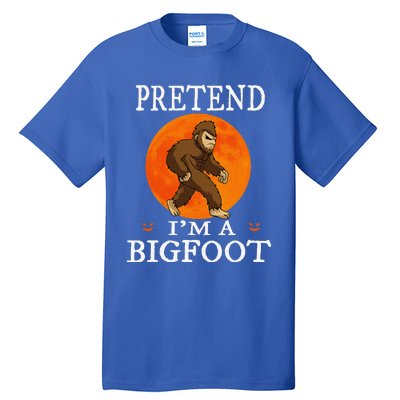 Pretend Im A Bigfoot Funny Cartoon Halloween Costume Tall T-Shirt