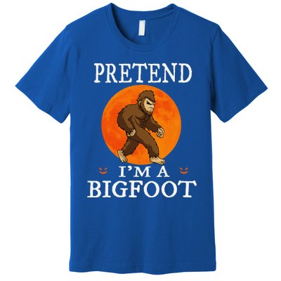 Pretend Im A Bigfoot Funny Cartoon Halloween Costume Premium T-Shirt