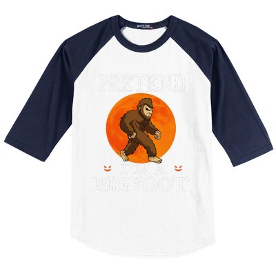 Pretend Im A Bigfoot Funny Cartoon Halloween Costume Baseball Sleeve Shirt