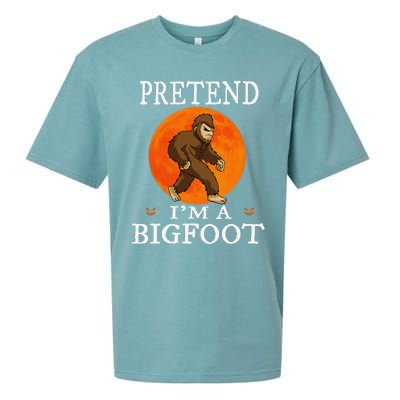 Pretend Im A Bigfoot Funny Cartoon Halloween Costume Sueded Cloud Jersey T-Shirt