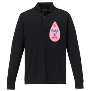 Pretend Im A Baby Oil Bottle Costume Funny Halloween Performance Long Sleeve Polo