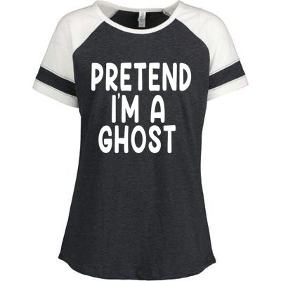 Pretend IM A Ghost Funny Lazy Halloween Costume Funny Gift Enza Ladies Jersey Colorblock Tee