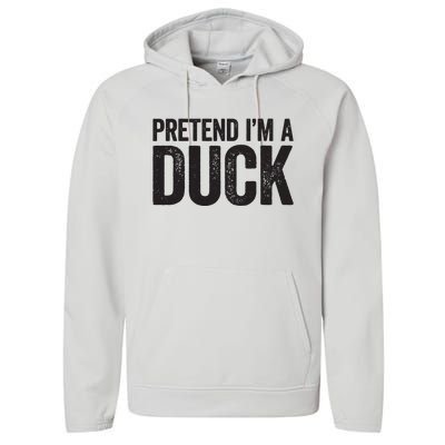 Pretend Im A Duck Matching Duck Costume Performance Fleece Hoodie