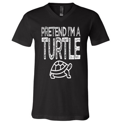 Pretend I'm A Turtle Matching Costume V-Neck T-Shirt