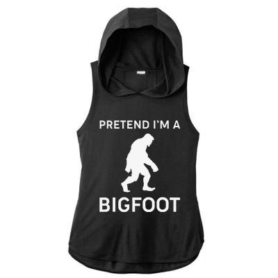 Pretend Im A Bigfoot Funny Halloween Outfit Costume Ladies PosiCharge Tri-Blend Wicking Draft Hoodie Tank