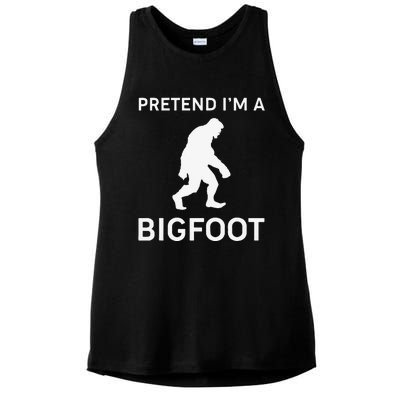 Pretend Im A Bigfoot Funny Halloween Outfit Costume Ladies PosiCharge Tri-Blend Wicking Tank